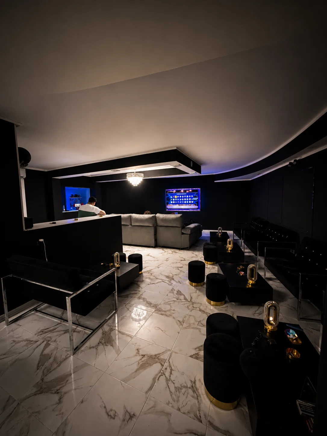 Interior del lounge privado de MEDUZAXXIII, cannabis social club en Palma de Mallorca